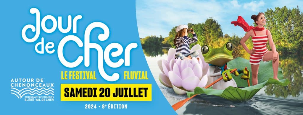 Affiche indiquant la date du festival Jour de Cher prévu le samedi 20 juillet 2024