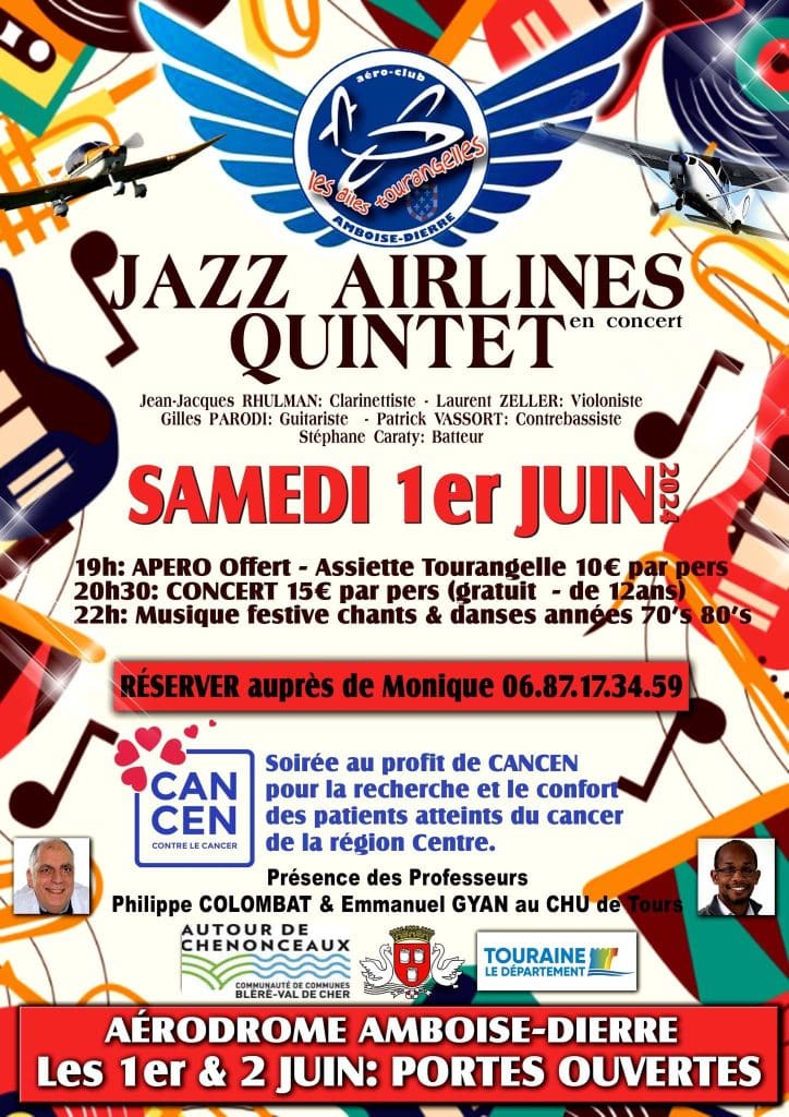 Affiche concert JAZZ le samedi 1er juin 2024 à Amboise