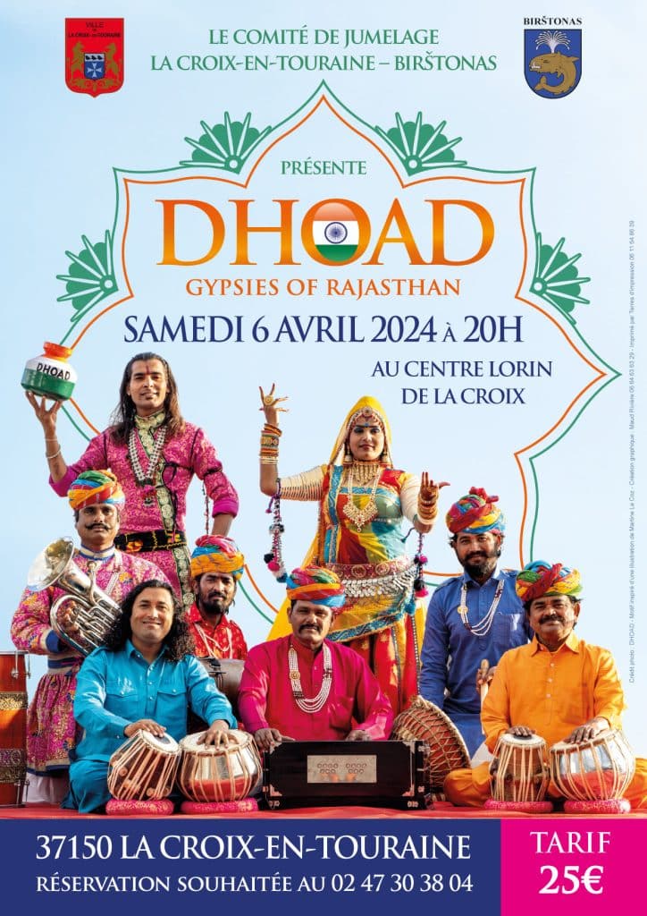 Affiche présentant le concert de DOHAD Gypsies of Rajasthan le 06 avril 2024