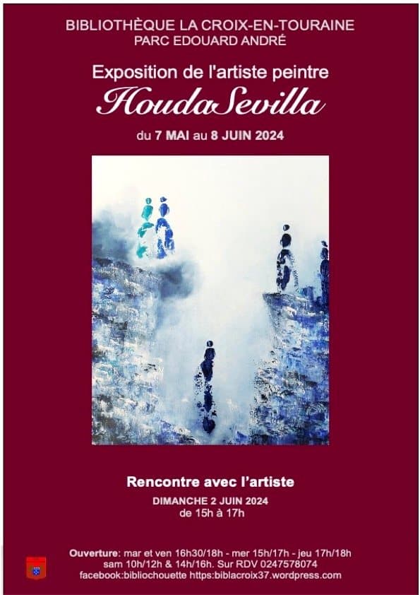 Exposition de l'artiste peintre Houda SEVILLA - Bibliothèque La Croix en Touraine
